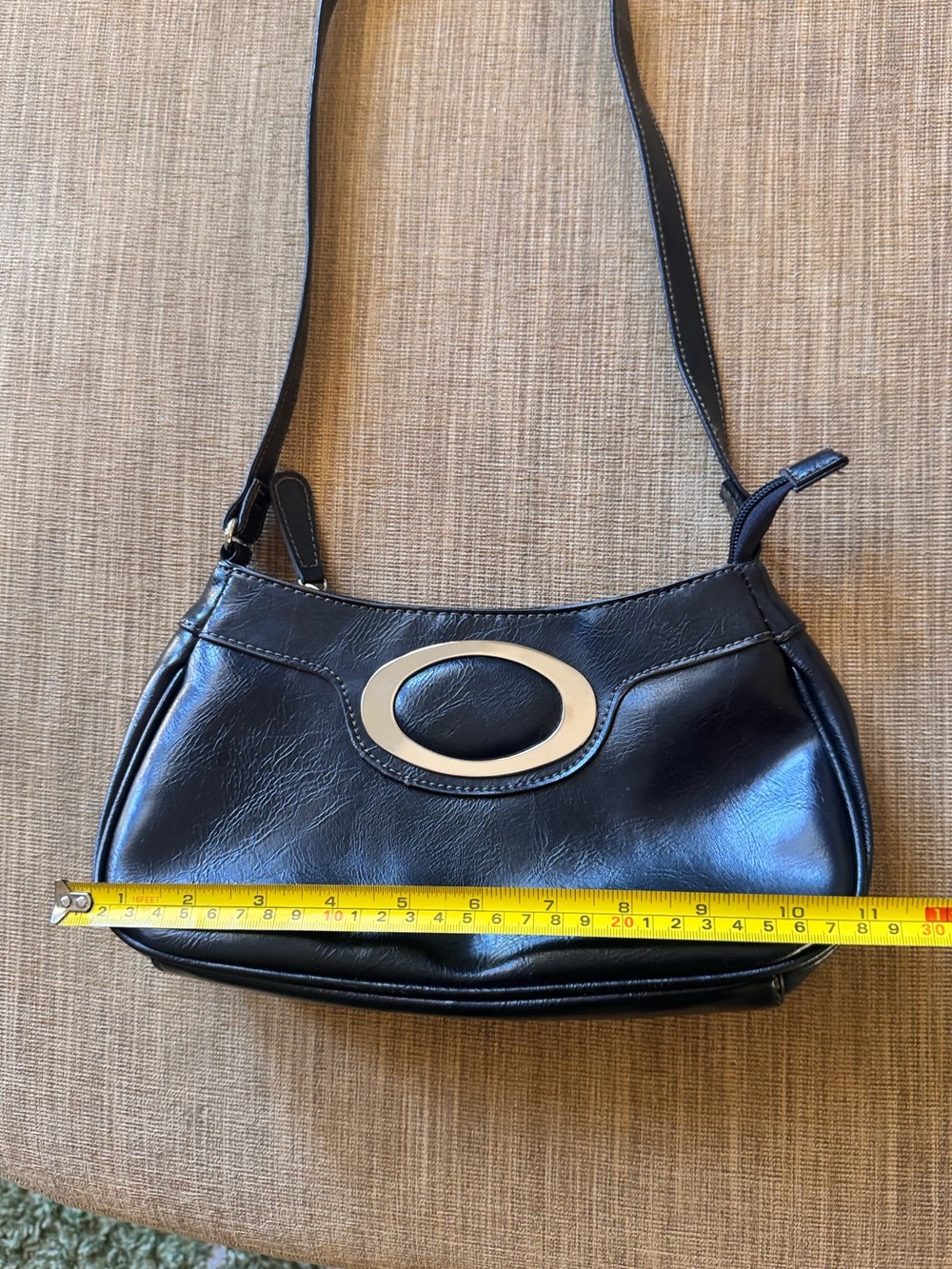 Vintage Jaclyn Smith Black Leather Shoulder Bag - Picture 5 of 8